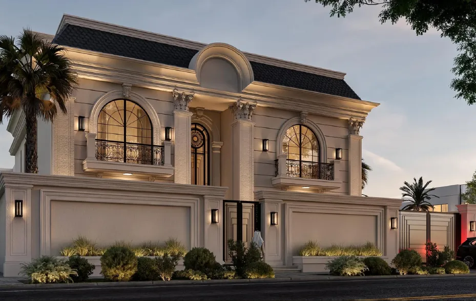 Luxury bungalow exterior design with modern elevation