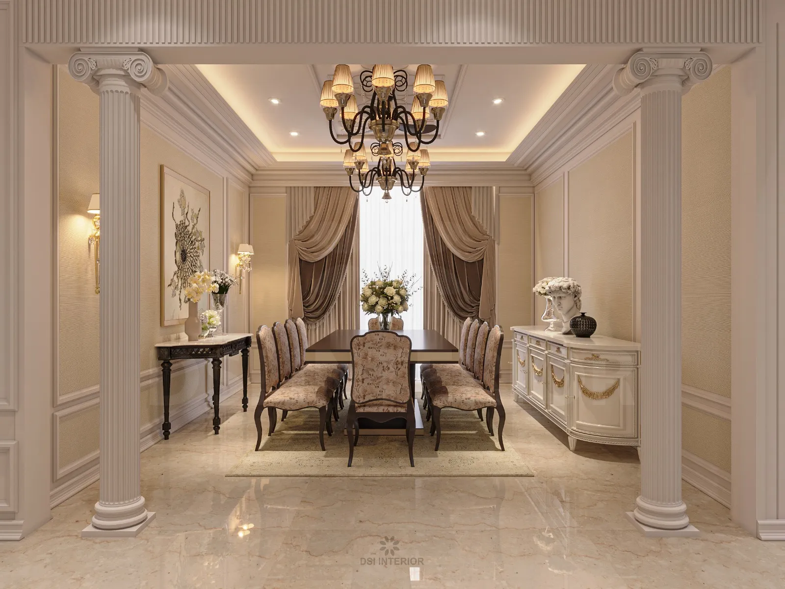 Luxury corridor interior design with premium finishes by DSI Interior