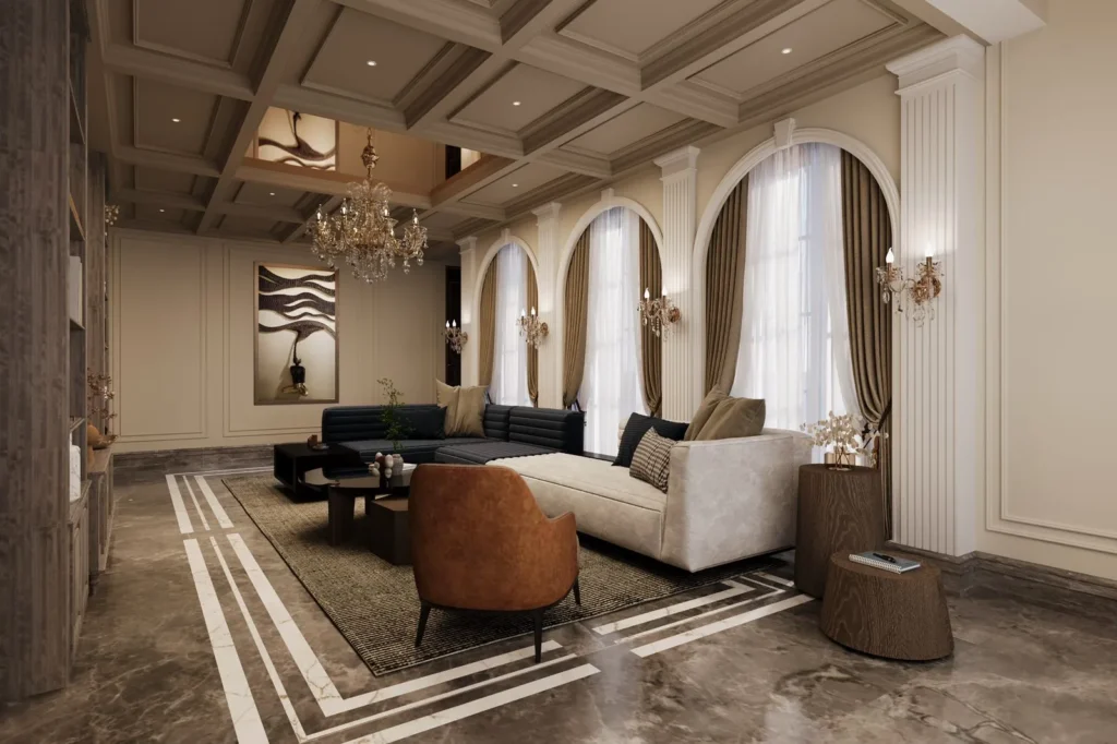 Luxury interior design with balanced proportions and premium detailing
