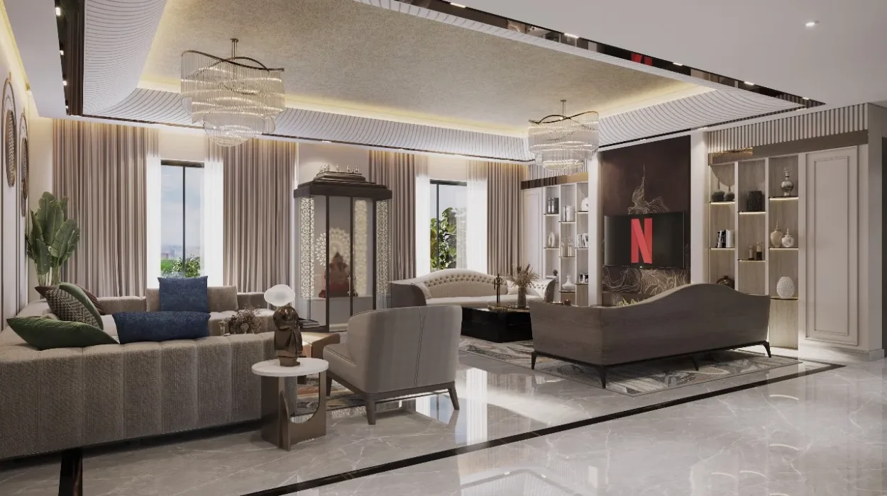 High-end interior space designed for comfort and refined living by DSI Interiors