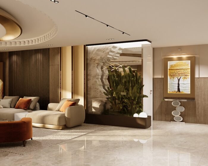 Contemporary living room interior in Siliguri by DSI Interior