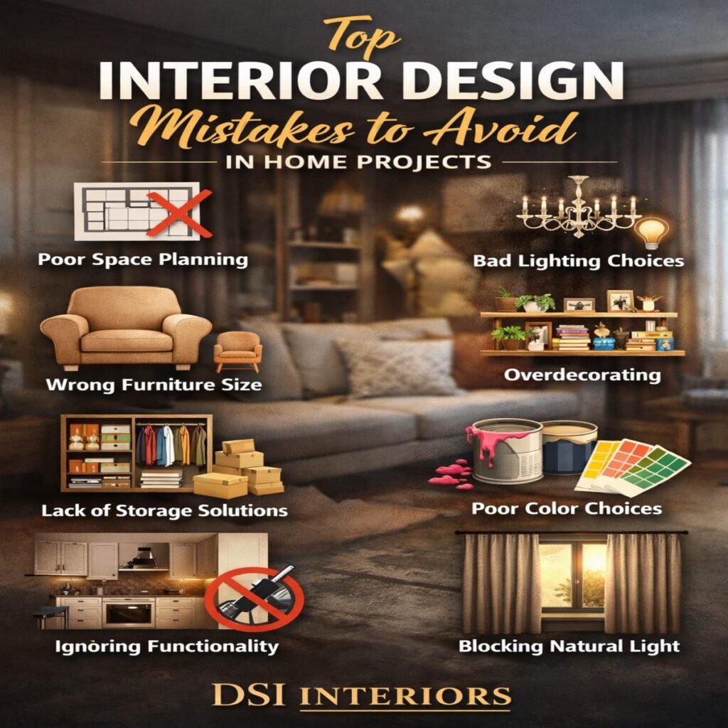 Top interior design mistakes to avoid in home project